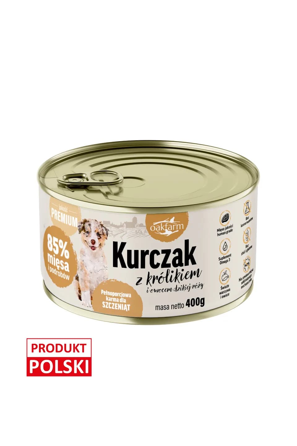 ZESTAWY - Kurczak z królikiem i owocem dzikiej róży dla szczeniąt - 12x 400g - zdjęcie 2